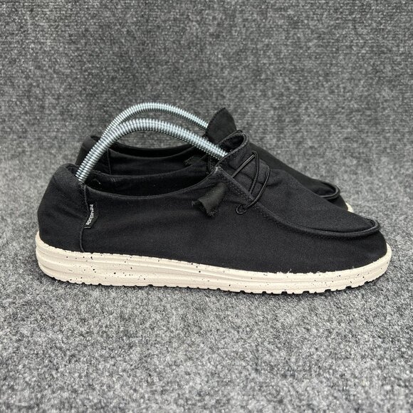 Hey Dude Wendy Shoes Women's Size 10 Black Canvas Slip On Comfort Loafer Sneaker - Picture 1 of 11